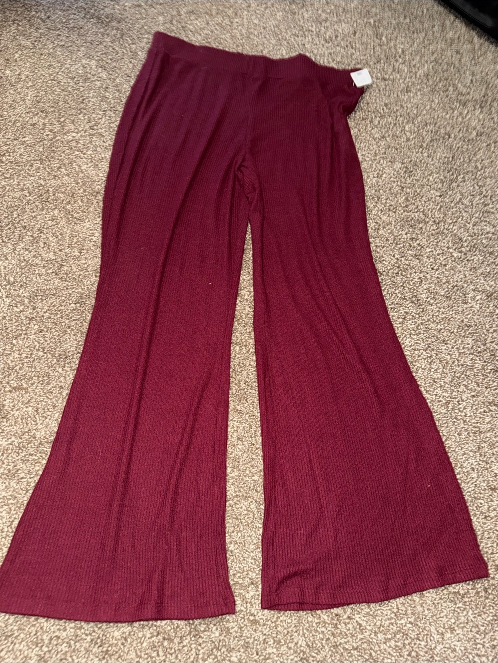 Maurices Wide-Leg Knit Pants in Burgundy